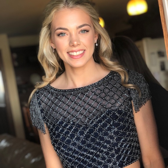 Blue Sherri hill dress - Picture 2 of 6